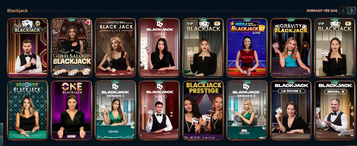 Živý blackjack a VIP stoly v Monsterwin Casino
